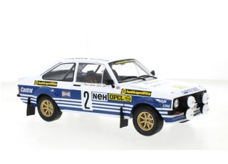 Ford Escort MK II RS 1800, No.2, Rallye Schweden, A.Vatanen/T.Harryman, 1977 IXO 1:18 Metallmodell (Türen/Hauben nicht zu öffnen!)