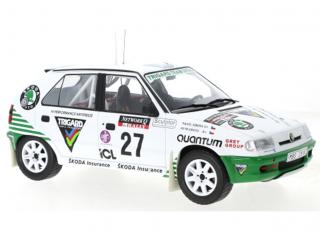Skoda Felicia Kit Car, No.27, RAC Rally, P.Sibera/P.Gross, 1995 IXO 1:18 Metallmodell (Türen/Hauben nicht zu öffnen!)