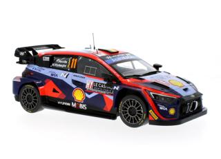 Hyundai i20 N, No.11, WRC1, Rally Monte Carlo , T.Neuville/M.Wydaeghe, 2023 IXO 1:18 Metallmodell (Türen/Hauben nicht zu öffnen!)