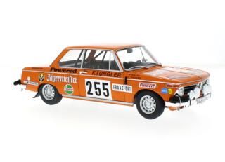 BMW 2002, No.255, Jägermeister, Rallye WM, Rally Monte Carlo , W.Stiller/A.Wagener, 1973 IXO 1:18 Metallmodell (Türen/Hauben nicht zu öffnen!)