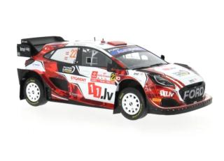 Ford Puma Rally1, Rally WM, Rallye Polen, 2024, #22 M.Sesks / R.Francis IXO 1:18 Metallmodell (Türen/Hauben nicht zu öffnen!)