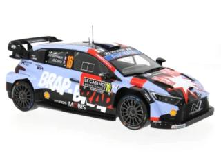 Hyundai i20 N Rally1, Rallye Monte Carlo, 2026, #16, A.Fourmaux/A.Coria IXO 1:18 Metallmodell (Türen/Hauben nicht zu öffnen!)