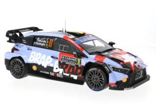 Hyundai i20 N Rally1, Rallye Monte Carlo, 2026, #11, T.Neuville/M.Wydaeghe IXO 1:18 Metallmodell (Türen/Hauben nicht zu öffnen!)
