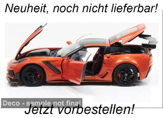 Chevrolet Corvette ZR1, orange/schwarz, 2019 IXO 1:18 Metallmodell  Liefertermin nicht bekannt