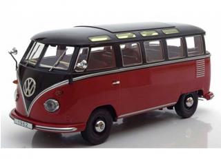 VW T1 Samba 1962 rot/schwarz KK-Scale Models 1:18 (Türen, Motorhaube... nicht zu öffnen!)