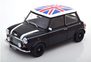 Mini Cooper Linkslenker schwarz/weiß mit Union Jack, mit zu öffnenden Türen KK-Scale 1:12