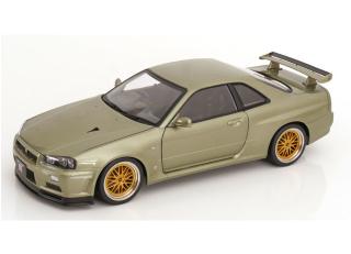Nissan Skyline GT-R R34 V-Spec Nür 2001 mit BBS-Felgen  hellgrün-metallic KK-Scale 1:12 Metallmodell