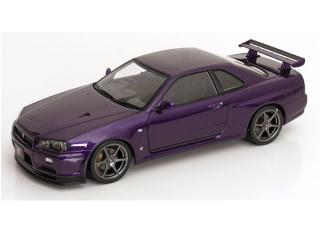 Nissan Skyline GT-R R34 V-Spec II 2001 mit OEM-Felgen violett-metallic KK-Scale 1:12 Metallmodell