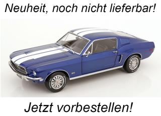 Ford Mustang GT Fastback blaumetallic/weiß  KK-Scale 1:12 Metallmodell Lieferbar ab Juli 2025