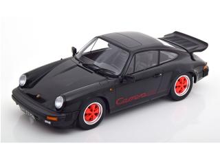 Porsche 911 Carrera 3.2 Clubsport 1989 schwarz/rot KK-Scale 1:18 Metallmodell (Türen, Motorhaube... nicht zu öffnen!)