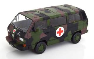 VW T3 Bus Bundeswehr Ambulanz 1987 KK-Scale 1:18 Metallmodell (Türen, Motorhaube... nicht zu öffnen!)