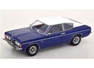 Ford Taunus GXL Coupe 1971 mit Vinyldach  dunkelblau/mattweiß KK-Scale 1:18 Metallmodell (Türen, Motorhaube... nicht zu öffnen!)