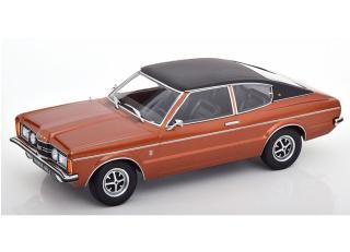 Ford Taunus GXL Coupe 1971 mit Vinyldach  braunmetallic/mattschwarz KK-Scale 1:18 Metallmodell (Türen, Motorhaube... nicht zu öffnen!)