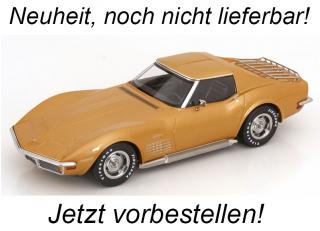 Chevrolet Corvette C3 1972 mit abnhembaren Dachteilen  goldmetallic KK-Scale 1:18 Metallmodell (Türen, Motorhaube... nicht zu öffnen!)<br> Disponible à partir de fin mai 2024