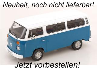 VW T2b Bus 1972 blau/weiß KK-Scale 1:18 Metallmodell (Türen, Motorhaube... nicht zu öffnen!)  Disponible à partir de décembre 2025