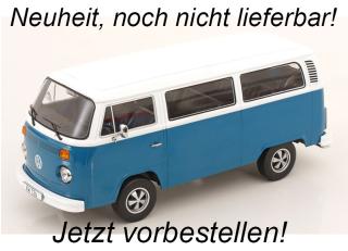 VW T2b Bus 1972 blau/weiß mit Fuchsfelgen KK-Scale 1:18 Metallmodell (Türen, Motorhaube... nicht zu öffnen!)  Available from December 2025