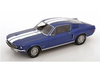 Ford Mustang GT Fastback 1968 blaumetallic/weiß KK-Scale 1:18 Metallmodell (Türen, Motorhaube... nicht zu öffnen!)