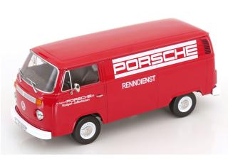 VW T2b Kastenwagen 1972 Porsche Renndienst rot KK-Scale 1:18 Metallmodell (Türen, Motorhaube... nicht zu öffnen!)