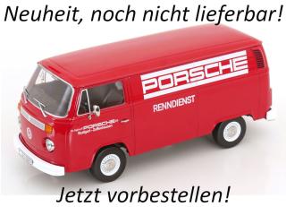 VW T2b Kastenwagen 1972 Porsche Renndienst rot KK-Scale 1:18 Metallmodell (Türen, Motorhaube... nicht zu öffnen!) Lieferbar ab Januar 2026