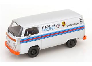 VW T2b Kastenwagen 1972 Porsche Martini Racing silber KK-Scale 1:18 Metallmodell (Türen, Motorhaube... nicht zu öffnen!)