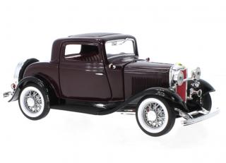 Ford 3-Window Coupe, dunkelviolett/schwarz, 1932 Road Signature 1:18