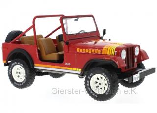 Jeep CJ-7 Renegade, rot, 1980 Türen und Hauben geschlossen MCG 1:18