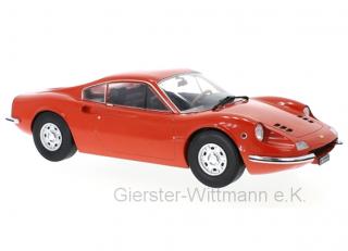 Ferrari Dino 246 GT, hellrot, 1969 Metallmodell, Türen und Hauben nicht zu öffnen MCG 1:18