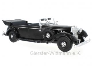 Mercedes 770 (W150) Cabriolet, schwarz, 1938 Metallmodell, Türen und Hauben nicht zu öffnen MCG 1:18