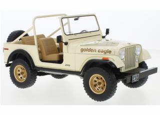 Jeep CJ-7 Golden Eagle, beige/Dekor, 1980 MCG 1:18 Metallmodell, Türen und Hauben nicht zu öffnen