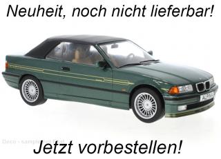 Modellauto BMW Alpina B3 3.2 Cabriolet, metallic-grün, Basis: E36, 1995 MCG  1:18 Metallmodell, Türen und Hauben nicht zu öffnen bei