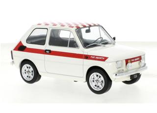 Fiat 126 Abarth-Look, weiss, 1972 MCG 1:18 Metallmodell, Türen und Hauben nicht zu öffnen