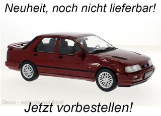 Ford Sierra Cosworth 4x4, metallic-dunkelrot, 1990 MCG 1:18 Metallmodell, Türen und Hauben nicht zu öffnen<br> Date de parution inconnue