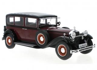 Mercedes Typ Nürburg 460/460 K (W08), dunkelrot/schwarz, 1928 MCG 1:18 Metallmodell, Türen und Hauben nicht zu öffnen