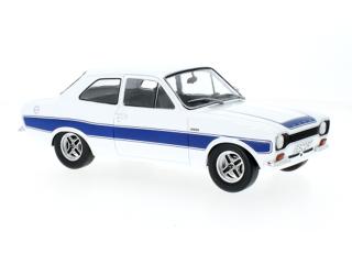 Ford Escort MK I RS 2000, weiss/blau, 1973 MCG 1:18 Metallmodell, Türen und Hauben nicht zu öffnen