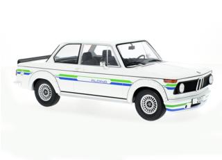 BMW 2002 Alpina, weiss/Dekor, 1973 MCG 1:18 Metallmodell, Türen und Hauben nicht zu öffnen