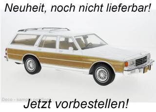 Chevrolet Caprice Estate Wagon, weiss/Dekor, 1985 MCG 1:18 Metallmodell, Türen und Hauben nicht zu öffnen Date de parution inconnue