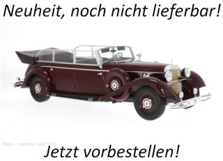 Mercedes 770 (W150) Cabriolet, dunkelrot/schwarz, 1938 MCG 1:18 Metallmodell, Türen und Hauben nicht zu öffnen  Liefertermin nicht bekannt