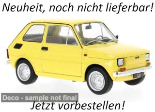 Fiat 126, gelb, 1972 MCG 1:18 Metallmodell, Türen und Hauben nicht zu öffnen Date de parution inconnue