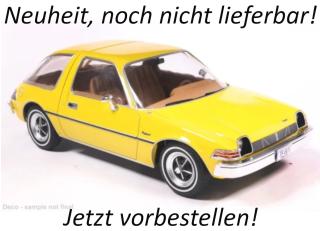 AMC Pacer, gelb, 1975 MCG 1:18 Metallmodell, Türen und Hauben nicht zu öffnen  Date de parution inconnue