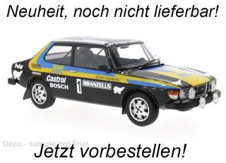 Saab 99 EMS Rallye Schweden 1977, #1 P. Eklund B. Cederberg  MCG 1:18 Metallmodell, Türen und Hauben nicht zu öffnen Liefertermin nicht bekannt