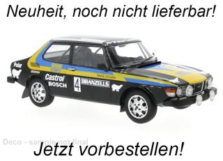 Saab 99 EMS Rallye Schweden, 1977, #4 Stig Blomqvist, Hans Sylvan MCG 1:18 Metallmodell, Türen und Hauben nicht zu öffnen  Liefertermin nicht bekannt