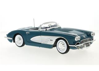 Chevrolet Corvette (C1), dunkeltürkis/silber, 1958 Motormax 1:18