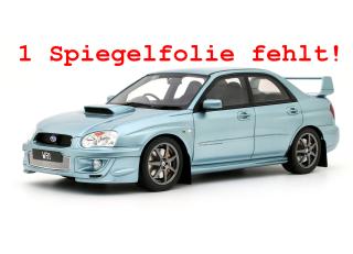 Le film protecteur du miroir est manquant ! Subaru Impreza WRX Sti WR1 P.Solberg Edition Ice Blue Metallic 2003 OttO mobile 1:18 Resinemodell (Türen, Motorhaube... nicht zu öffnen!)