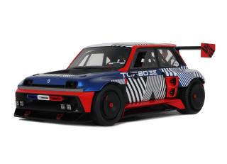 RENAULT 5 TURBO 3E E-TECH METAL BLUE 2023 OttO mobile 1:18 Resinemodell (Türen, Motorhaube... nicht zu öffnen!)