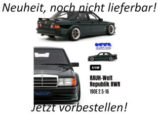 RAUH-WELT REPUBLIK RWR Mercedes 190E 2.5-16 PORSCHE RACING GREEN METALLIC 22G 2025 OttO Project Car OttO mobile 1:18 Resinemodell (Türen, Motorhaube... nicht zu öffnen!) Disponible à partir de début novembre 2026