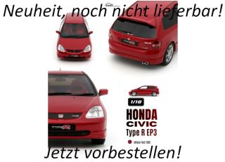 HONDA CIVIC TYPE R EP3 MILANO RED 2005 OttO mobile 1:18 Resinemodell (Türen, Motorhaube... nicht zu öffnen!)  Lieferbar ab Anfang September 2026
