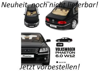 VW VOLKSWAGEN PHAETON 6.0 W12 BLACK L041 2005 OttO mobile 1:18 Resinemodell (Türen, Motorhaube... nicht zu öffnen!)  Available from early September 2026