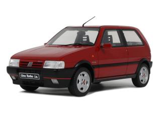 FIAT UNO TURBO i.e ROSSO RACING 1990 OttO mobile 1:18 Resinemodell (Türen, Motorhaube... nicht zu öffnen!)