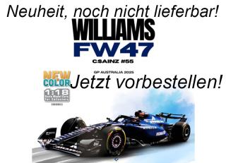Williams FW47 Formel 1 2025 #23 Carlos Sainz S1818802 Solido 1:18 Metallmodell Solido 1:18 Metallmodell Date de parution inconnue (pas avant le 1. trimestre 2026)