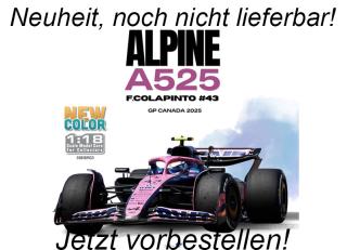 Alpine A525 GP Canada Formel 1 2025 Franco Colapinto #43 Solido 1:18 Metallmodell Liefertermin nicht bekannt (nicht vor 1. Quartal 2026)